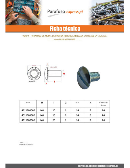 Parafuso de metais cabeça panela sulcada flange com gola serrilhada M6X10 Classe 8.8 Aço zinco branco