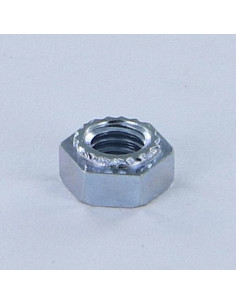 Porca sextavada para chapa Aço zinco branco M4 espessura de chapa 2