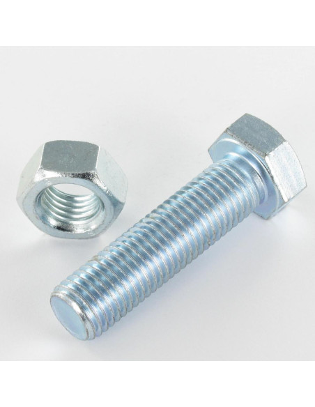 Parafuso (vendido com porca) cabeça hexagonal M16X90 Classe 8.8 Aço zinco branco NÃO LOGOTIPO