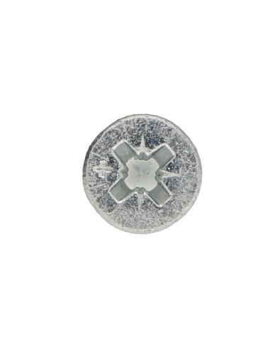Parafuso de madeira aglomerado VBA3 cabeça fresada Pozi 6X70 rosca parcial Aço zinco branco