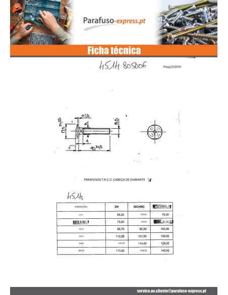 Parafuso cabeça redonda gola quadrada cabeça DIAMANTE M8X50 Aço zinco preto