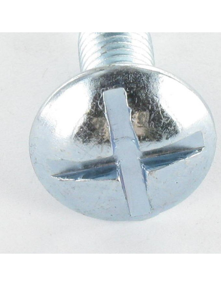PARAFUSO cabeça de cogumelo sulcada em cruz M8X55 Aço zinco branco
