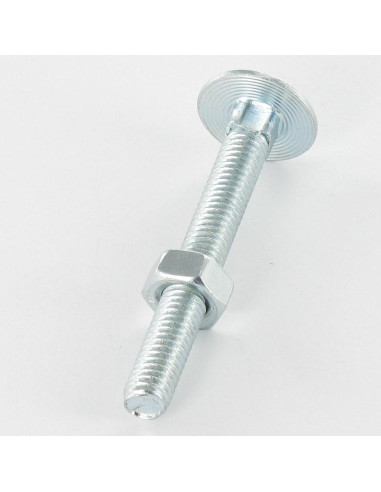 Parafuso (vendido com porca) Parafuso cabeça redonda gola quadrada M6X25 rosca total Aço zinco branco