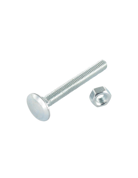 Parafuso (vendido com porca) Parafuso cabeça redonda gola quadrada M8X90 rosca total Aço zinco branco