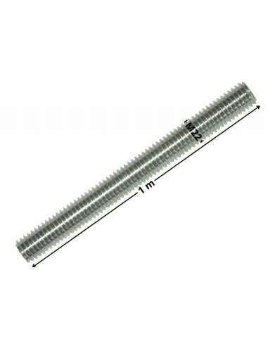 Perno roscado M22 comprimento 1 metro Classe 4.8 Aço zinco branco