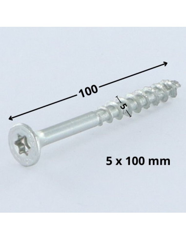 PARAFUSO Spax cabeça fresada TORX T20 5X100 roscado sobre 61 rosca parcial WIROX