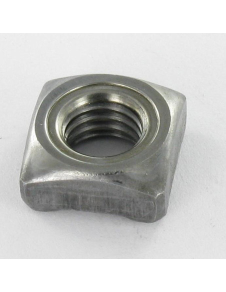 Porca Quadrada de soldar gola M6 10X10X5 Aço bruto
