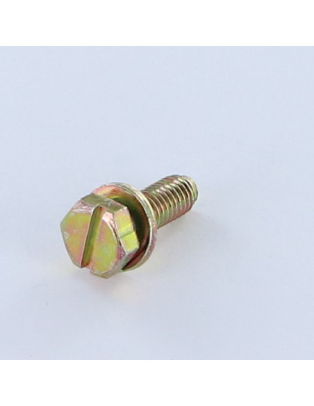 Parafuso de metais cabeça hexagonal ranhurada M6X18 com Rondela Dicromato