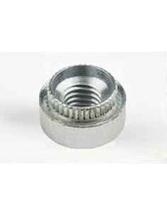 Porca tipo Kalei cilíndrica M3 espessura de chapa 2,5 mm Aço zinco branco