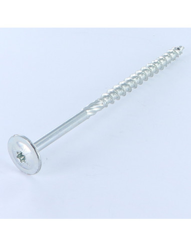 Parafuso de madeira aglomerado cabeça disco TORX T40 8X100 Aço zinco branco