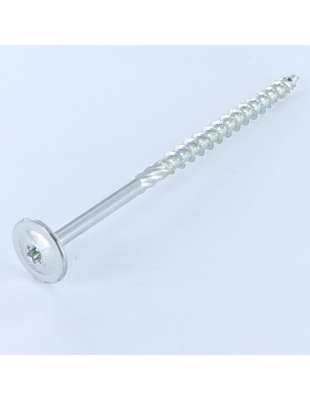 Parafuso de madeira aglomerado cabeça disco TORX T40 8X100 Aço zinco branco