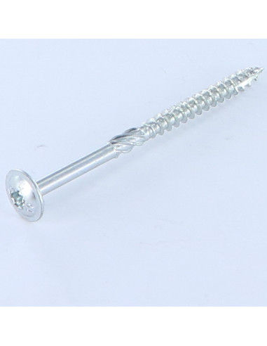 Parafuso de madeira aglomerado cabeça disco TORX T40 8X100 Aço zinco branco
