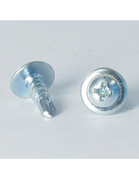 Autoperfurante cabeça redonda larga phillips dentado 4,2 x 32 Aço zinco branco