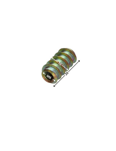 Inserto não sulcada M6 10X20 Aço zinco branco - Parafuso Express