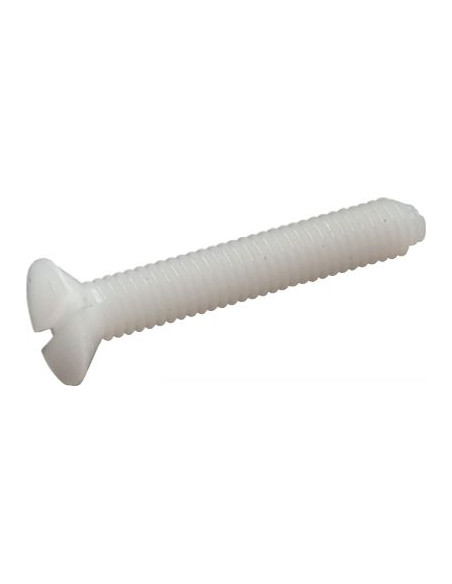 Parafuso de metais cabeça fresada sulcada M10X10 natural nylon