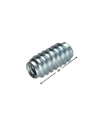 Inserto não ranhurada Aço zinco branco M8 12X25