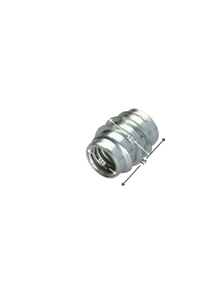 Inserto não ranhurada Aço zinco branco M8 12X15 'RM'