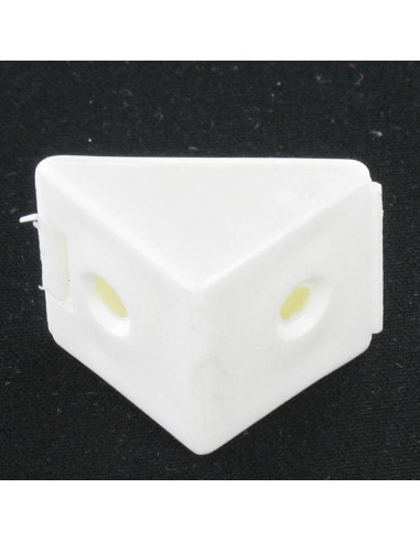 Flange com gola TRIÂNGULO plástico 2 orifícios branco
