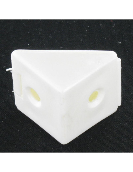 Flange com gola TRIÂNGULO plástico 2 orifícios branco