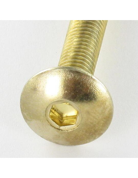 PARAFUSO cabeça de cogumelo M6X45 chave de 4 Aço latonado