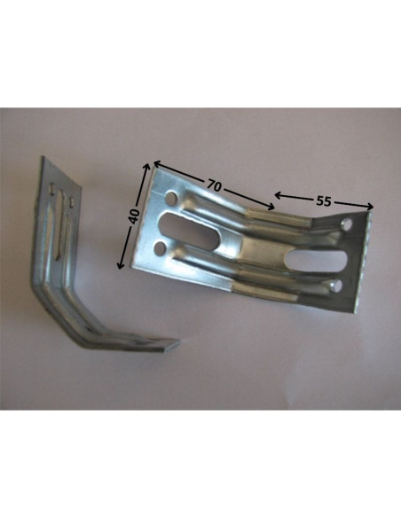 Cantoneira de fixação ajuste 70X55X40 espessura 2 Aço zinco branco