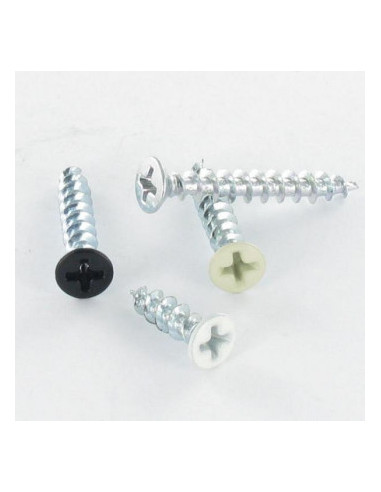 Parfuso de pvc 30 cabeça fresada phillips 4,3X13 Autoperfurante Aço zinco branco RAL9006 alumínio branqueado