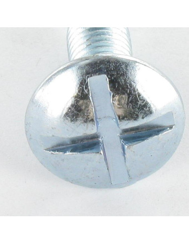 PARAFUSO cabeça de cogumelo sulcada em cruz M10X60 Aço zinco branco