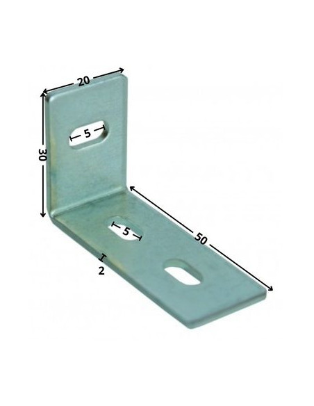 Curva ajuste 30X50X20 3 orifícios Aço zinco branco
