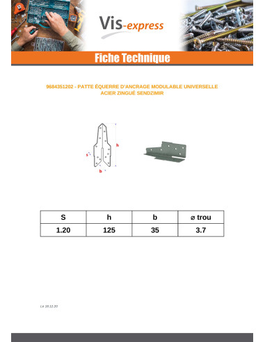 Perno Fixações 35X125 sendzimir - Parafuso Express