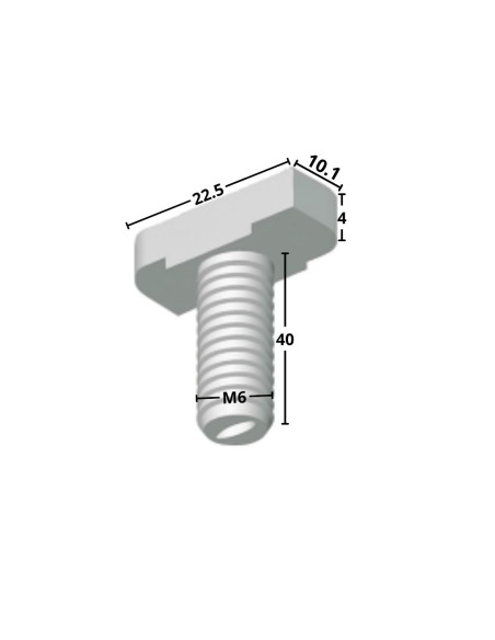 Parafuso de metais cabeça martelo M6X40 para 28/15 perfis Classe 8.8 com nozes Aço bruto