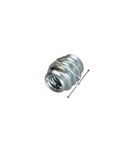 Inserto não ranhurada Aço zinco branco M6 10X12