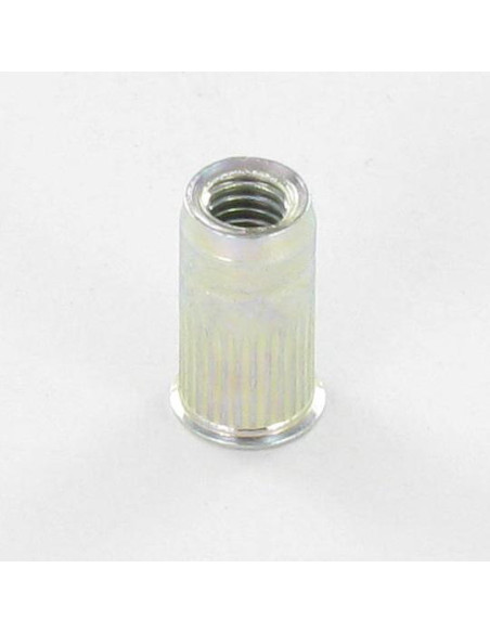 Porca de cravar fundo fechado Aço zinco branco M6 9X15,5 cabeça reduzida