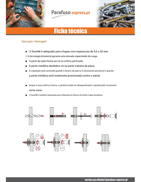 Bucha metálica Fischer DUOHM 5X55 TX - Parafuso Express