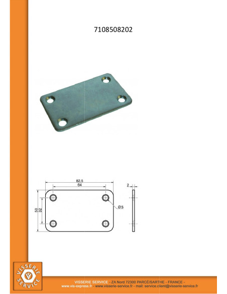 Placa CONJUNTO 50X82 Aço zinco branco - Parafuso Express