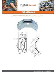 Ferragem para mesa 11 FUROS Aço zinco branco - Parafuso Express 2