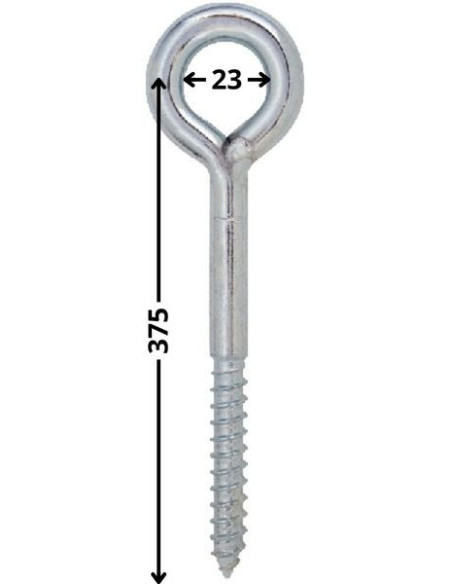 Parafuso de cabeça olhall 12X350 olho 23 Aço zinco branco