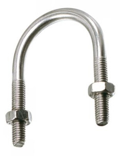 Parafuso em forma U Aço zinco branco fundo redondo roscado M8/25 para Tubo 27