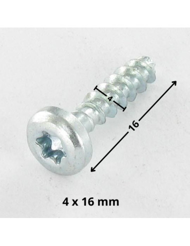 Parafuso de madeira aglomerado cabeça redonda TORX T20 4X16 sem ponta Aço zinco branco