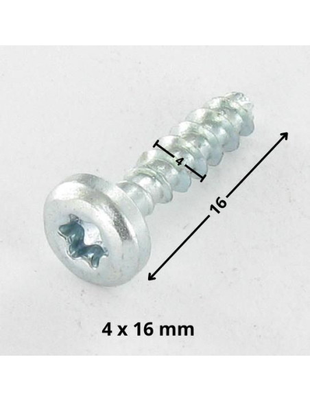 Parafuso de madeira aglomerado cabeça redonda TORX T20 4X16 sem ponta Aço zinco branco
