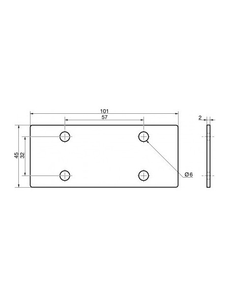 Placa CONJUNTO 45X101 Aço zinco branco - Parafuso Express