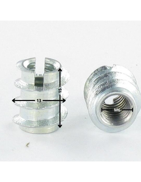Inserto sulcada M6 13X15 Aço zinco branco - Parafuso Express