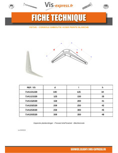 Curva Prateleira Aço bruto branco 250X300X45 - Parafuso Express 2
