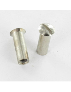 Porca rebitar cabeça fresada de panela sulcada M4X12 5X16 Latão cromado