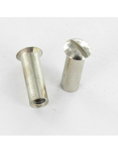 Porca rebitar cabeça fresada de panela sulcada M4X12 5X16 Latão cromado