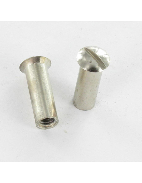 Porca rebitar cabeça fresada de panela sulcada M4X12 5X16 Latão cromado