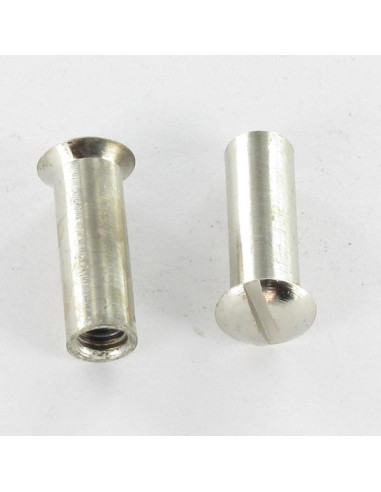 Porca rebitar cabeça fresada de panela sulcada M4X12 5X16 Latão cromado