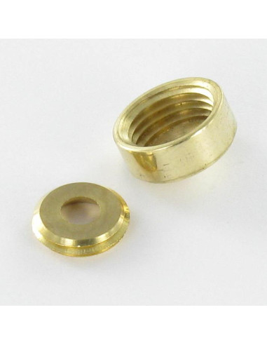 Tampa de proteção cónica ou tapa parafuso (1 tampa de proteção e 1 anilha de parafuso) Bronze diâmetro 25 para
