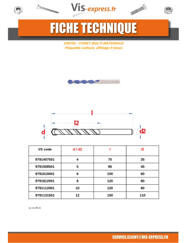 Broca multimaterial 12X150 - Parafuso Express