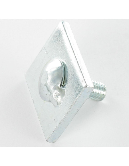 FOLHETO 40X32X5 + Parafuso cabeça redonda gola quadrada 8X25 Aço zinco branco