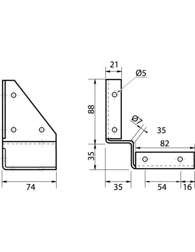 Ferragem para mesa PÉ rettangolare Aço zinco branco